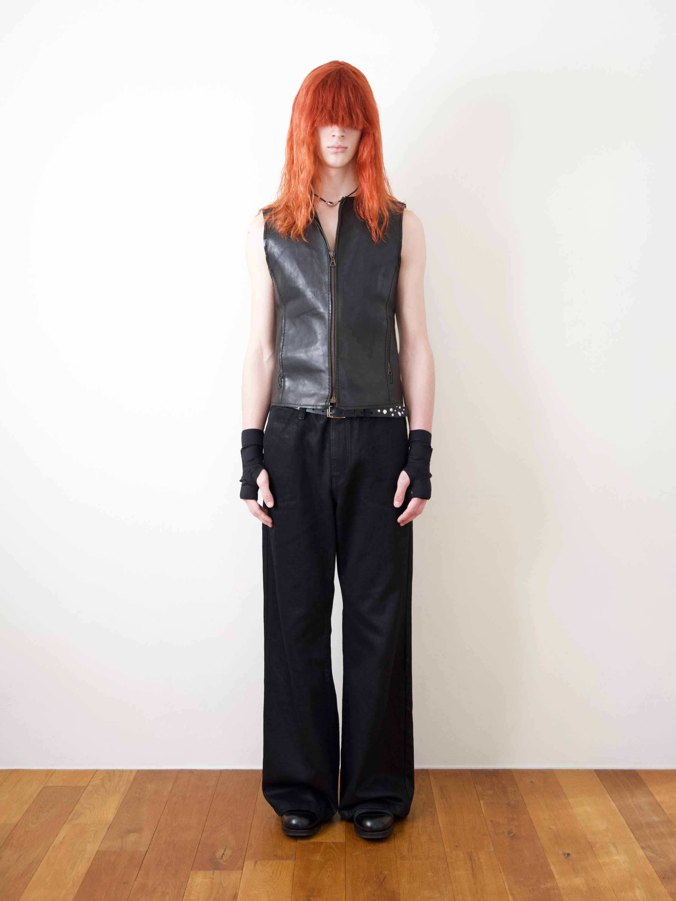 DROP FLARE COATED DENIM