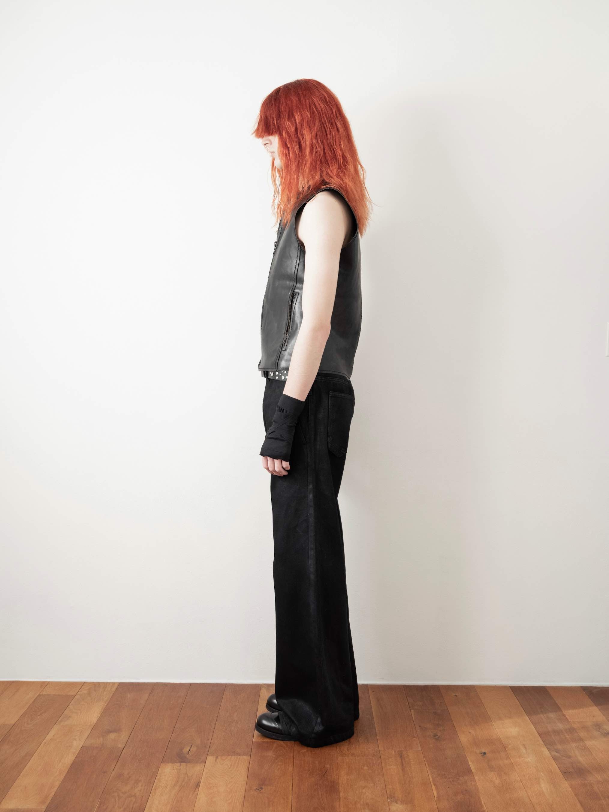 DROP FLARE COATED DENIM – SECTION