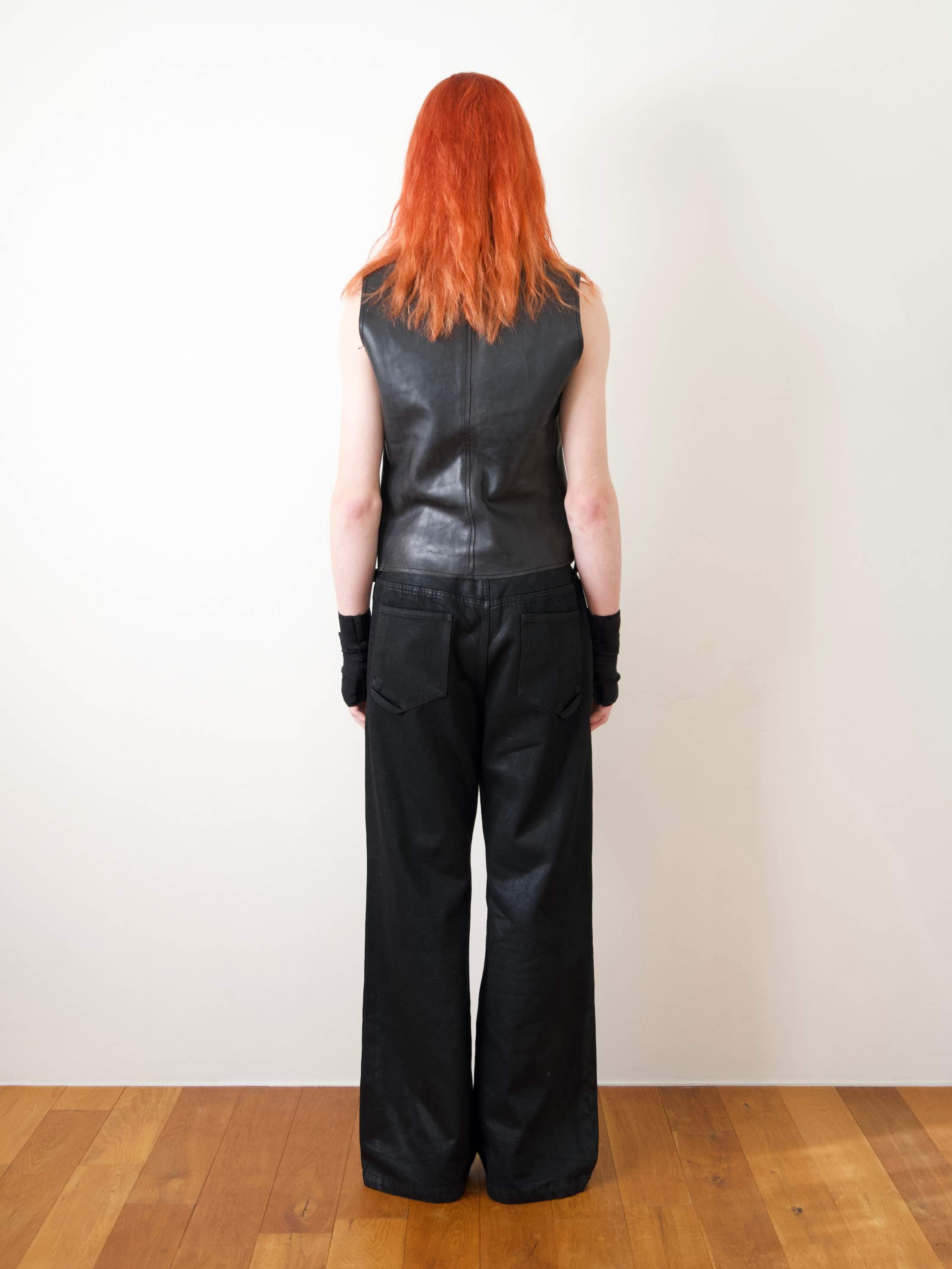 DROP FLARE COATED DENIM